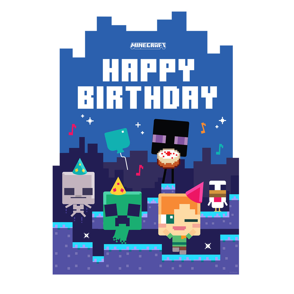 Alternative view of Minecraft Birthday Cardboard Cutout Standee