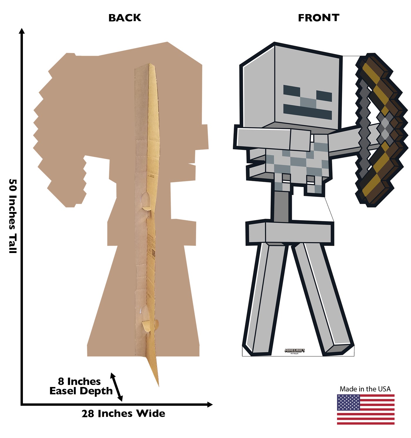 Minecraft Skeleton Cardboard Cutout Standee - Image 4