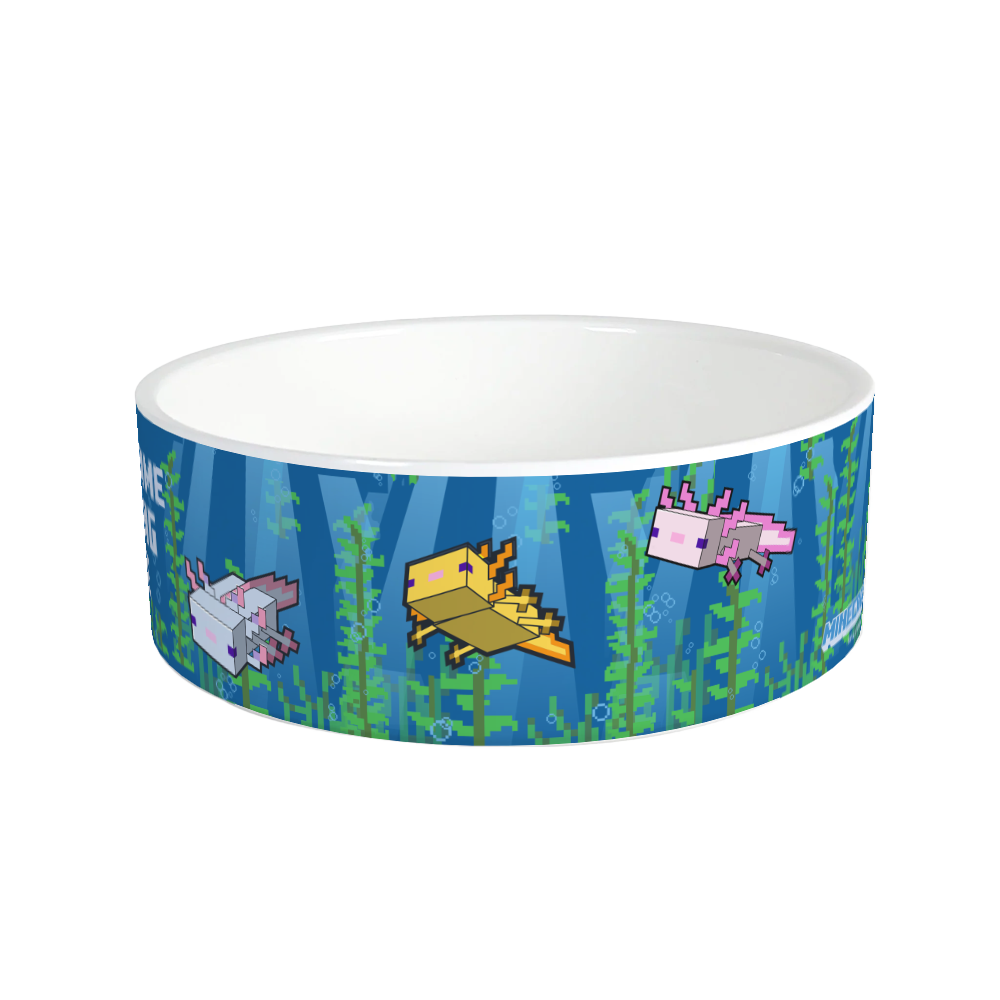 Minecraft Axolotl Feeding Time Personalized Pet Bowl - Image 3