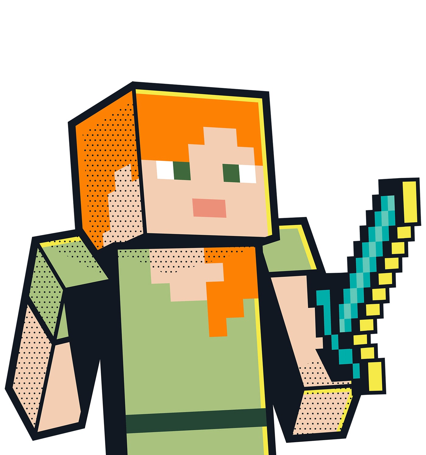 Alternative view of Minecraft Alex Cardboard Cutout Standee