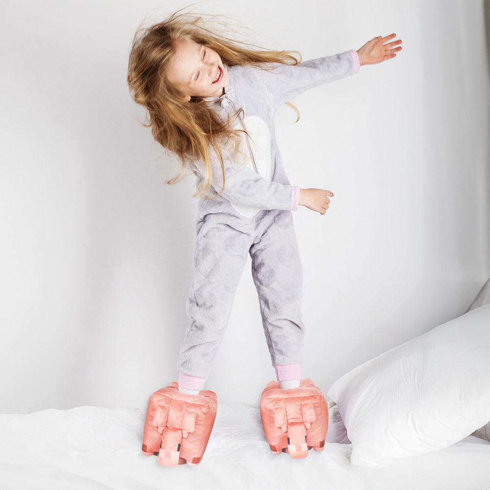 Minecraft Armadillo Plush Kids Slippers