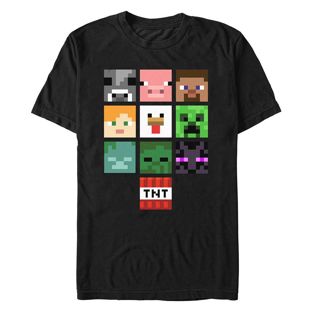 Minecraft All The Big Faces Adult T-Shirt
