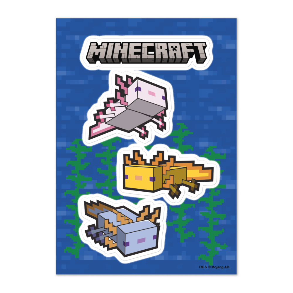 Alternative view of Minecraft: Caves & Cliffs Axolotl Sticker