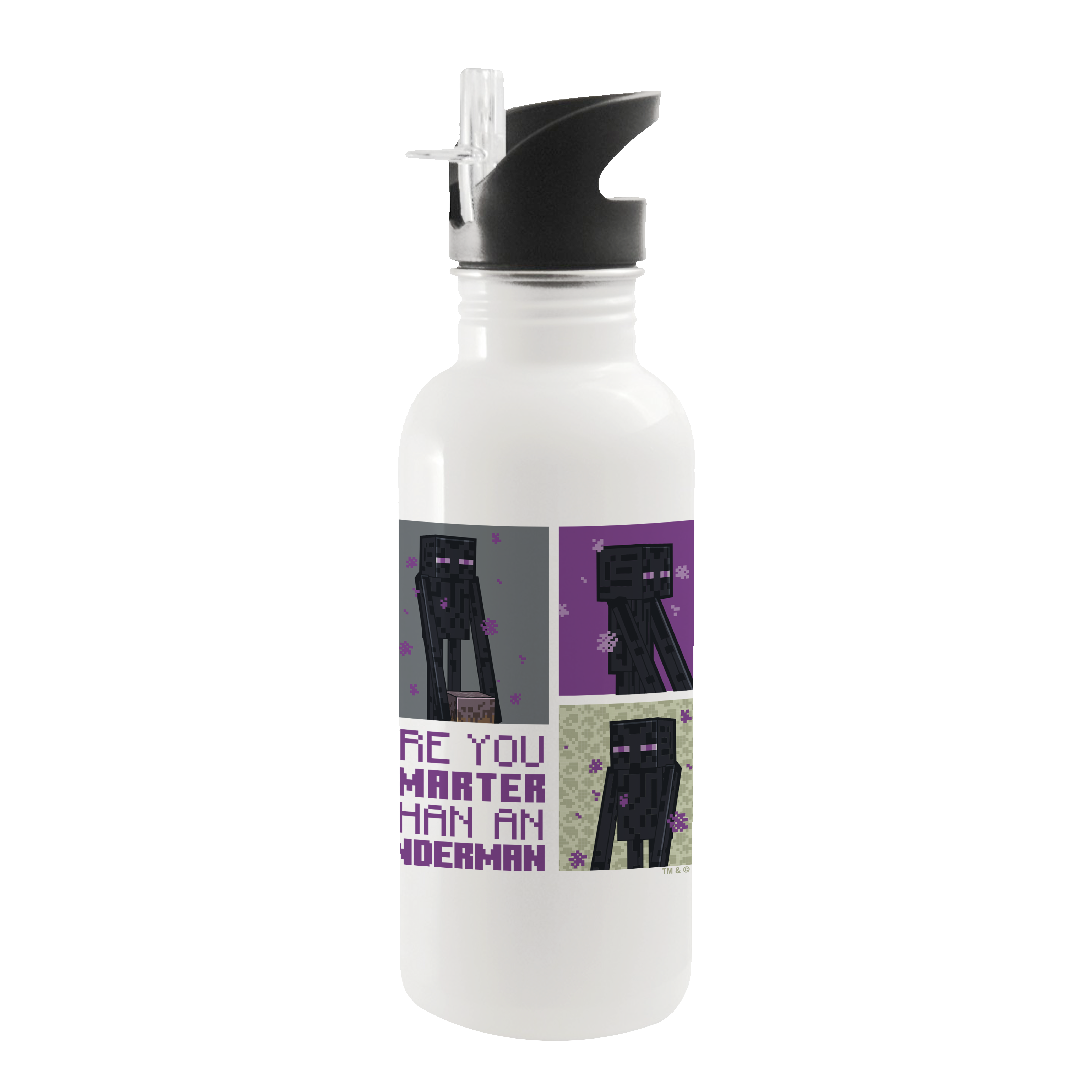 Alternative view of Minecraft Are You Smarter Than an Enderman Screw Top Water Bottle