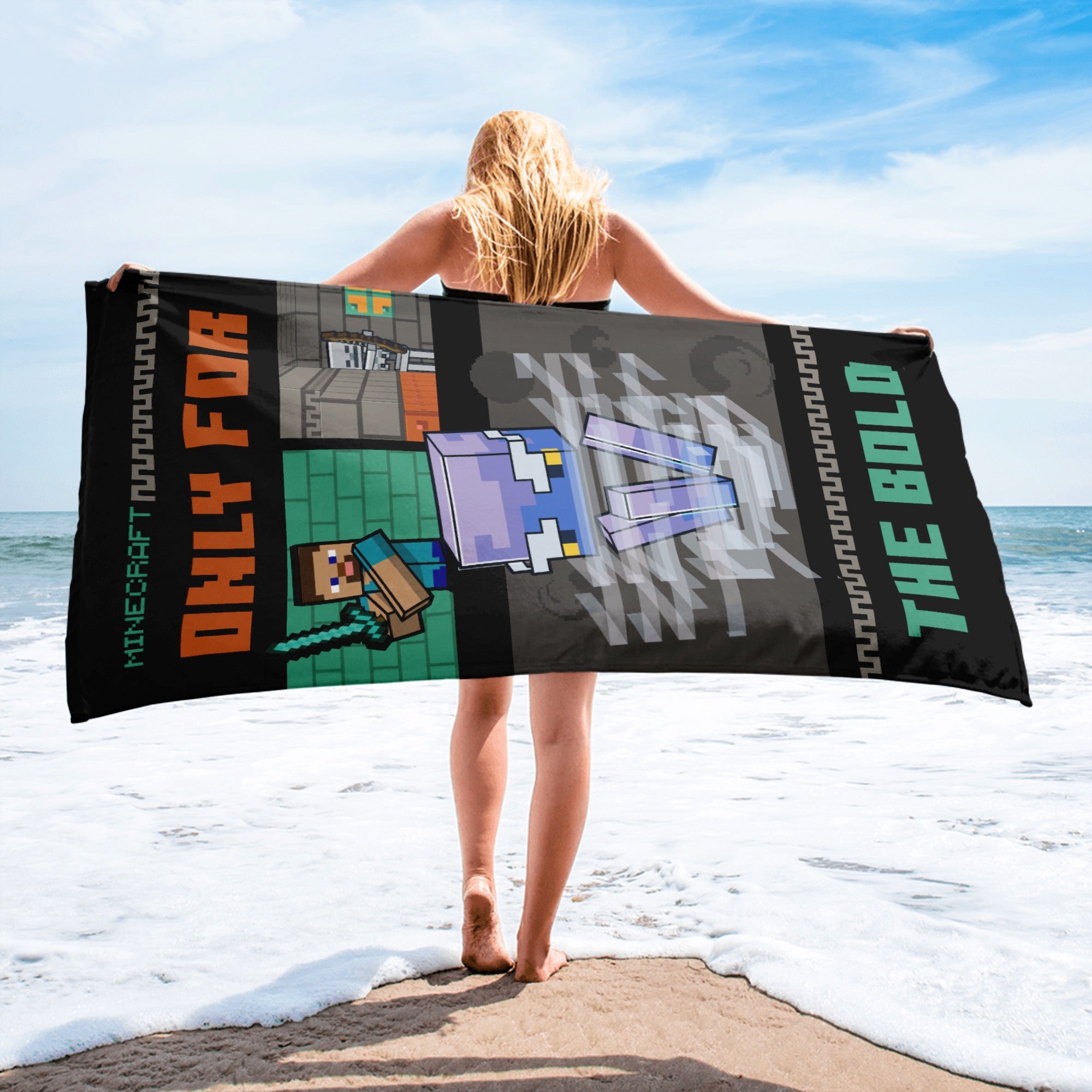 Alternative view of Minecraft Breeze Trial Chambers Beach Towel