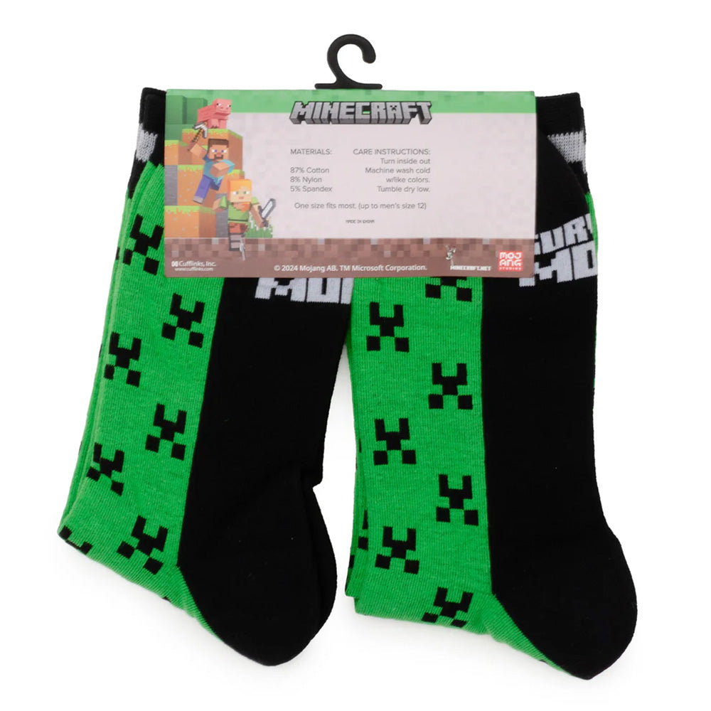 Alternative view of Minecraft Creeper Green Father/Son Sock Set