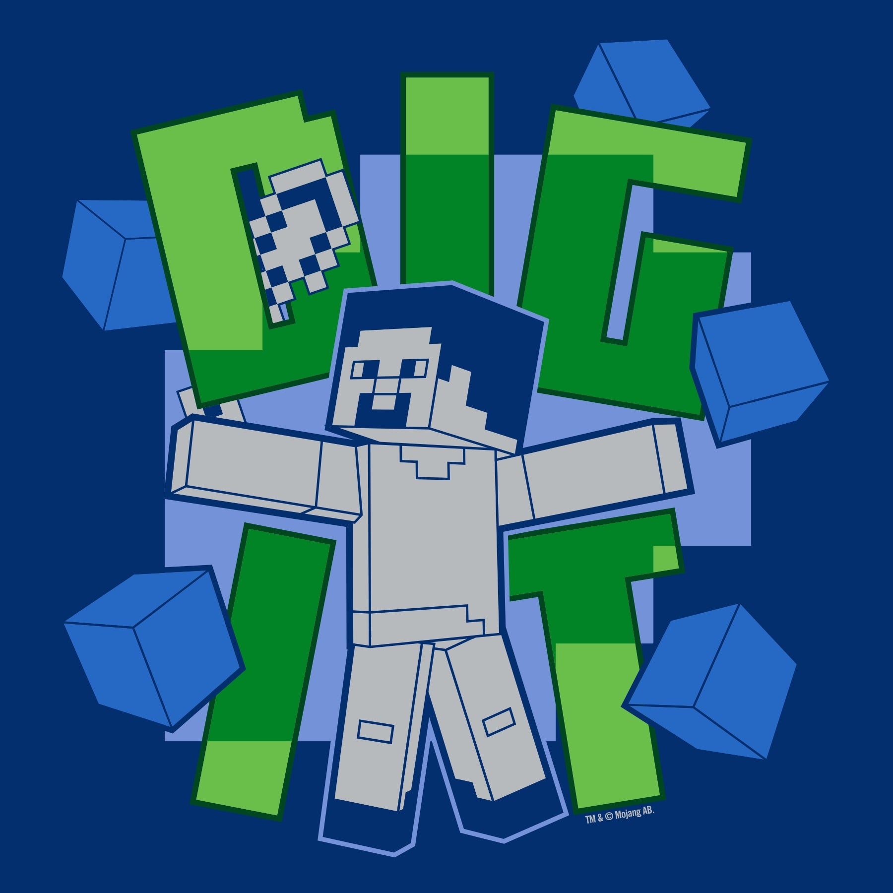 Alternative view of Minecraft Dig It Skateboard Deck Wall Art