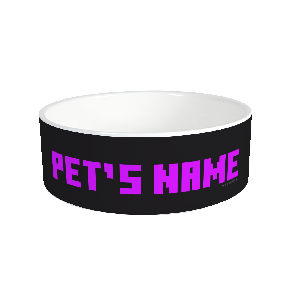 Alternative view of Minecraft Enderman Big Face Personalized Pet Bowl