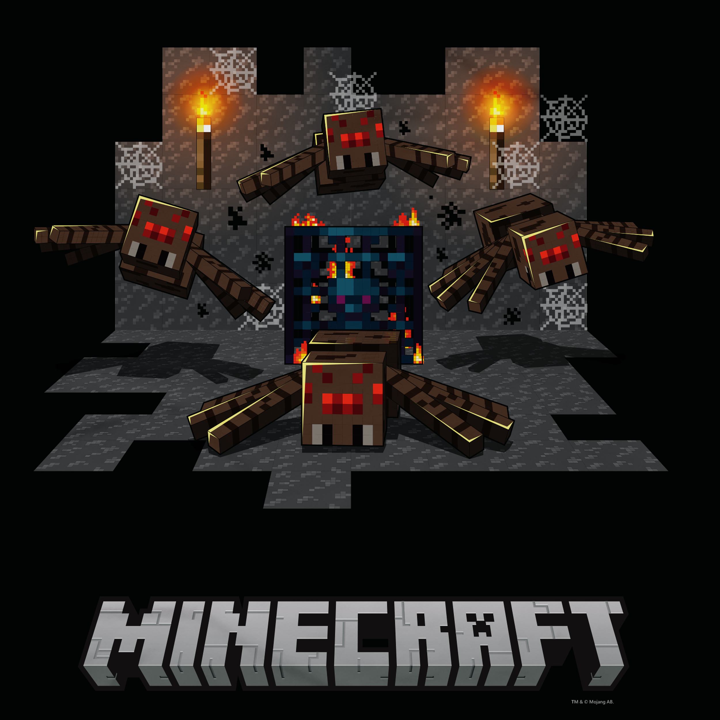 Alternative view of Minecraft Spider Cave Sherpa Blanket
