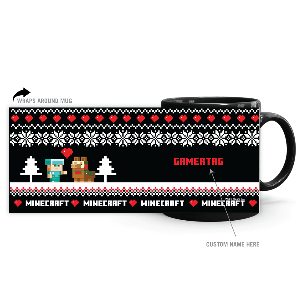 Alternative view of Minecraft Llama Sweater Personalized Black Mug