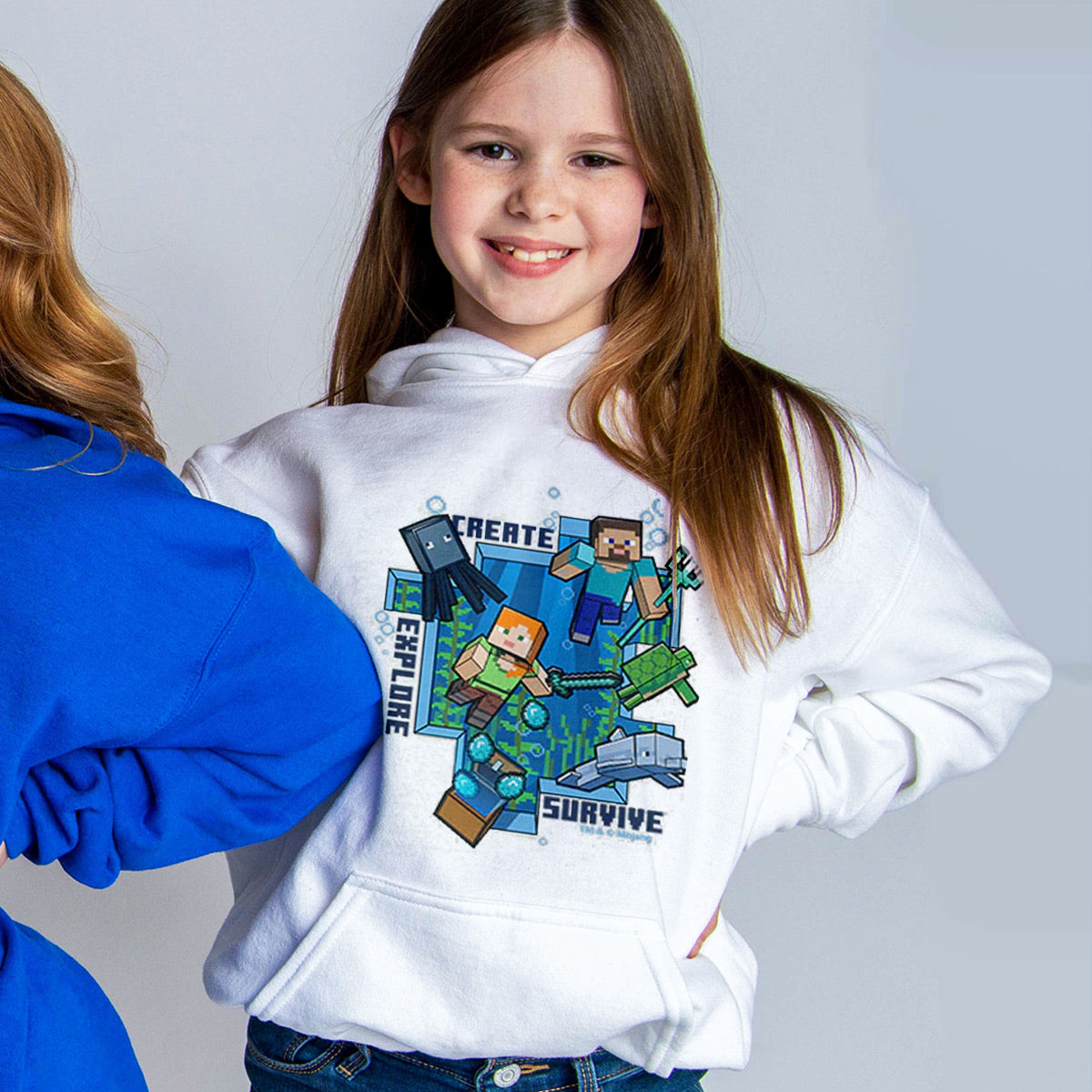 Alternative view of Minecraft Create, Explore, Survive Kids Pullover Hoodie