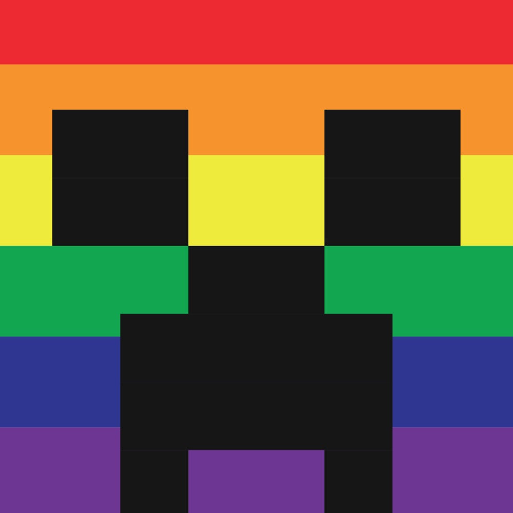 Alternative view of Minecraft Rainbow Creeper Die Cut Sticker