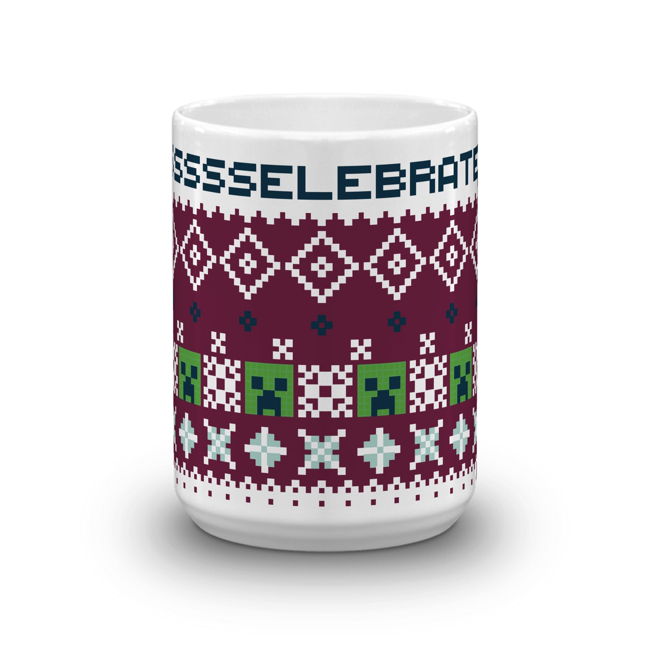 Minecraft Creeper SSSELEBRATE White Mug - Image 4