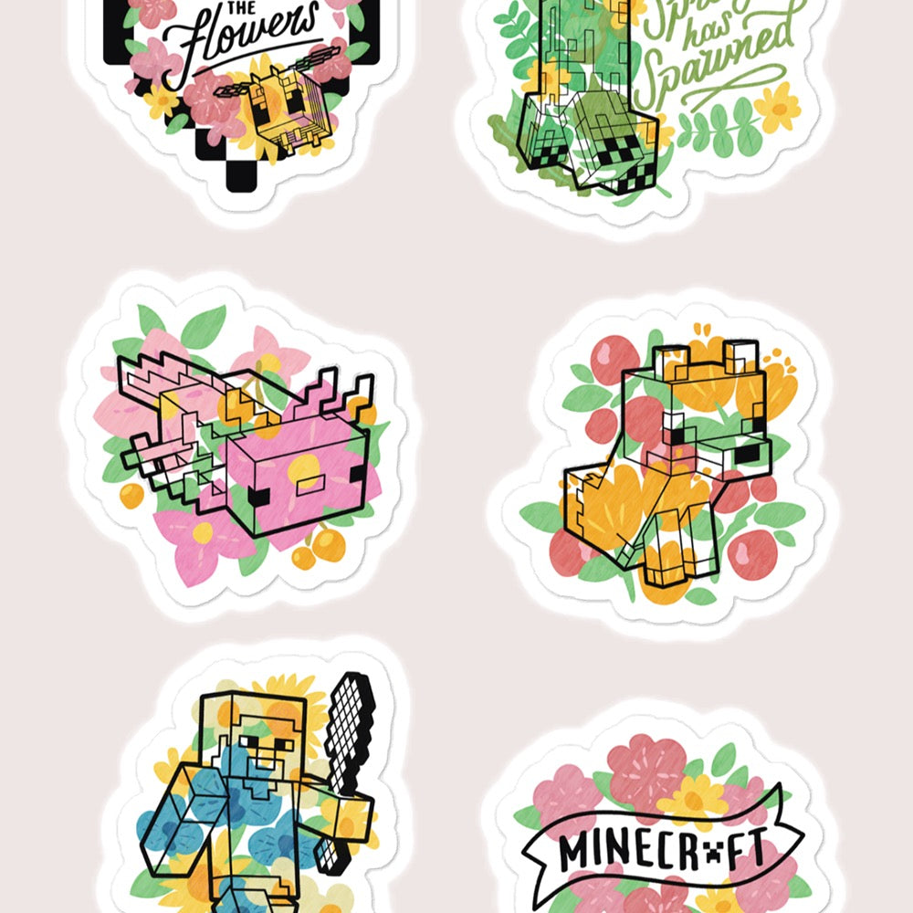 Alternative view of Minecraft Spring Adventure Sticker Sheet