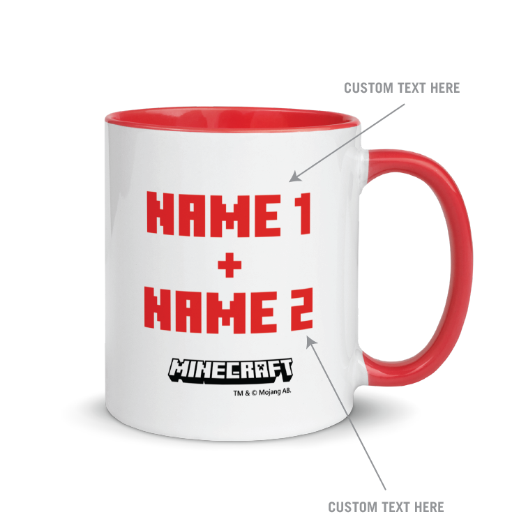 Alternative view of Minecraft Tame Wolf Heart Personalized Two Tone Mug