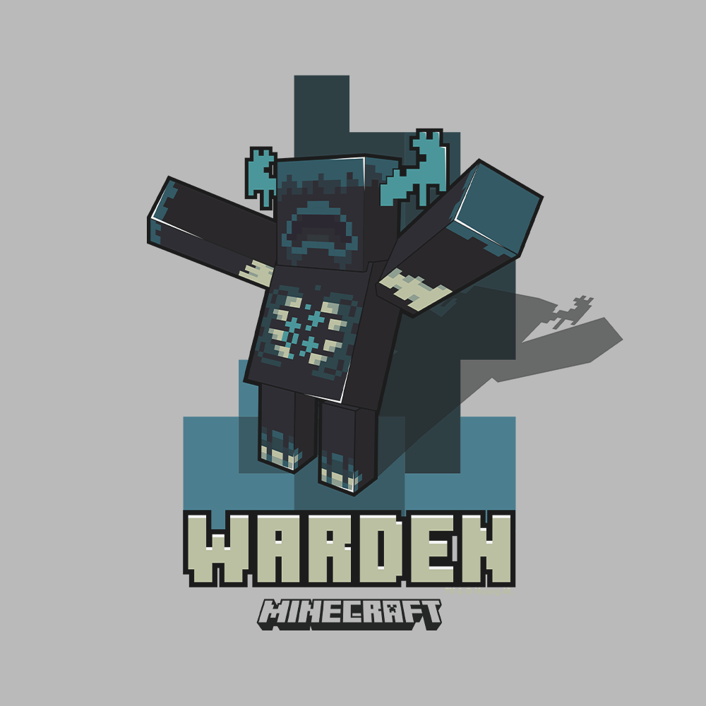 Alternative view of Minecraft Warden Kids Hooded Sweatshirt