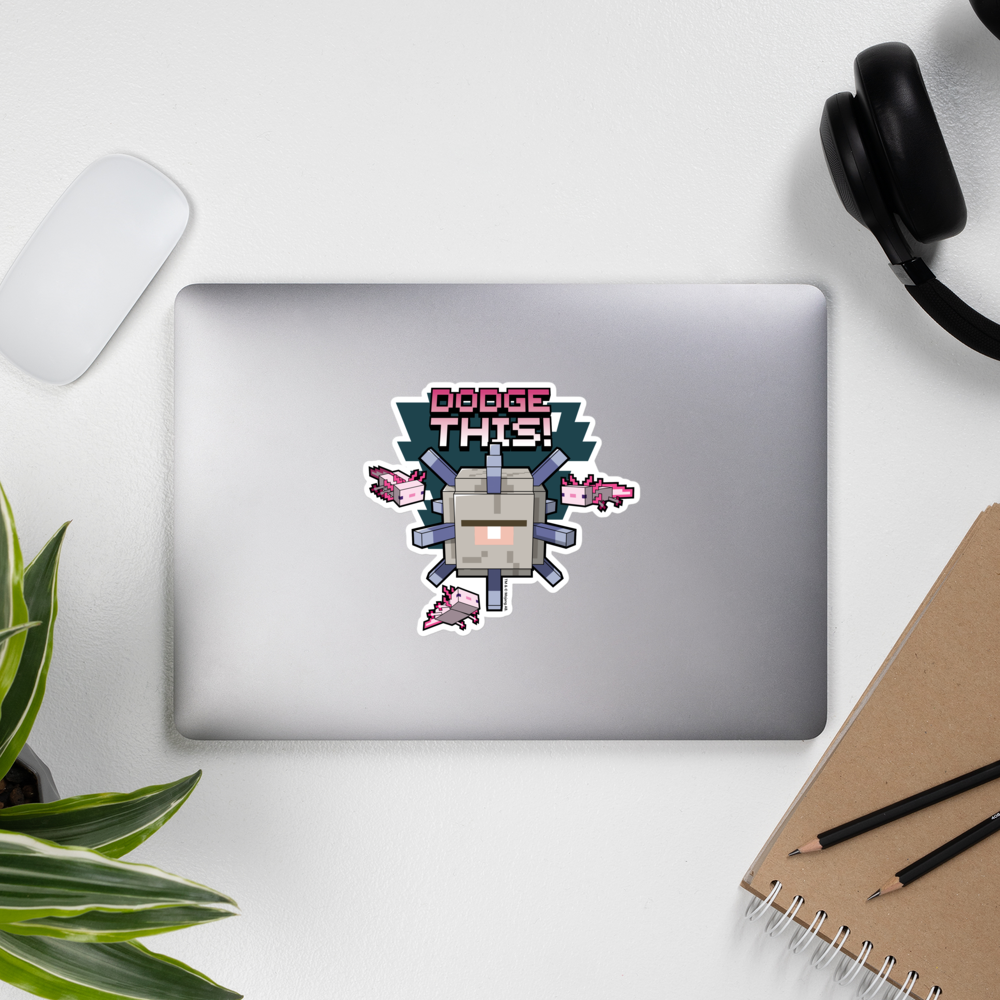 Alternative view of Minecraft Caves & Cliffs Dodge This! Die Cut Sticker
