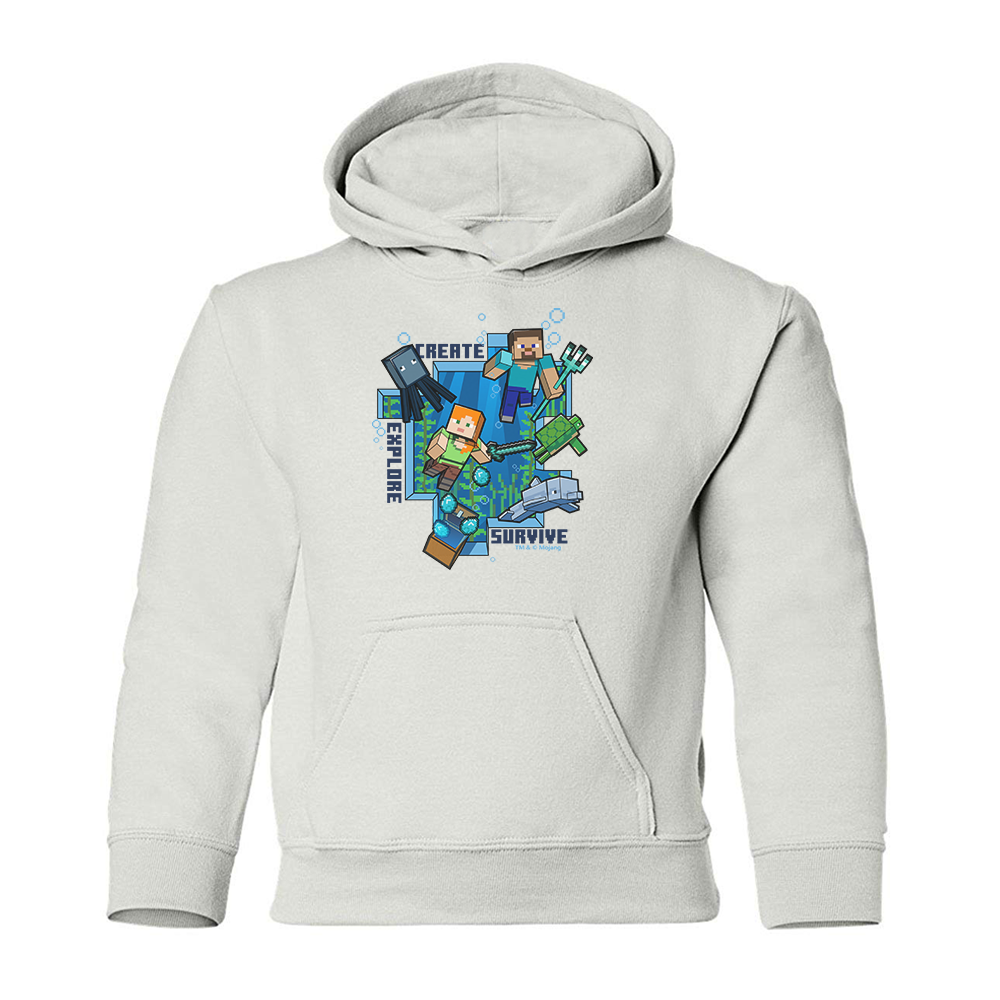 Minecraft Create, Explore, Survive Kids Pullover Hoodie - Image 3