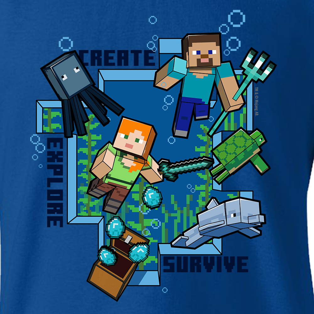 Alternative view of Minecraft Create, Explore, Survive Kids Short Sleeve T-Shirt