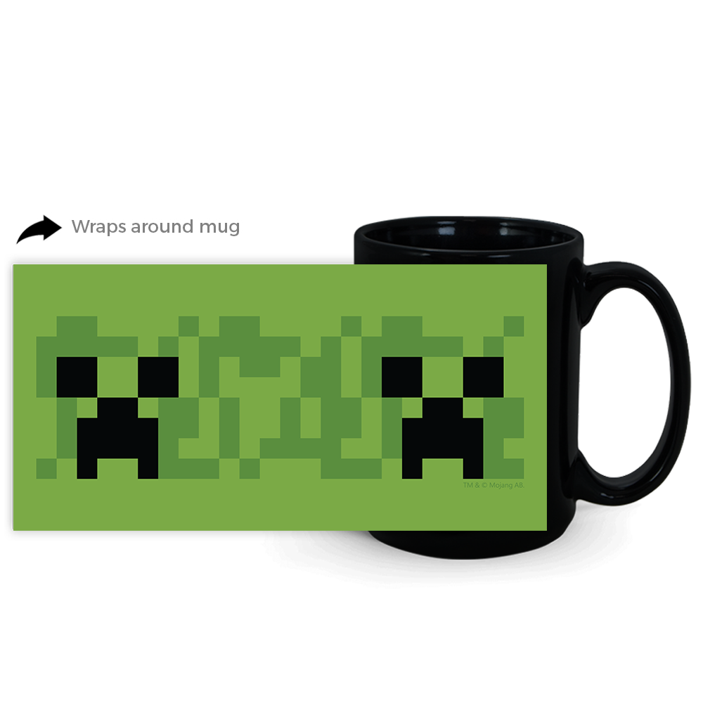 Alternative view of Minecraft Creeper Black Mug