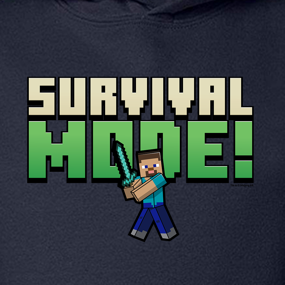 Alternative view of Minecraft Survival Mode! Kids Pullover Hoodie