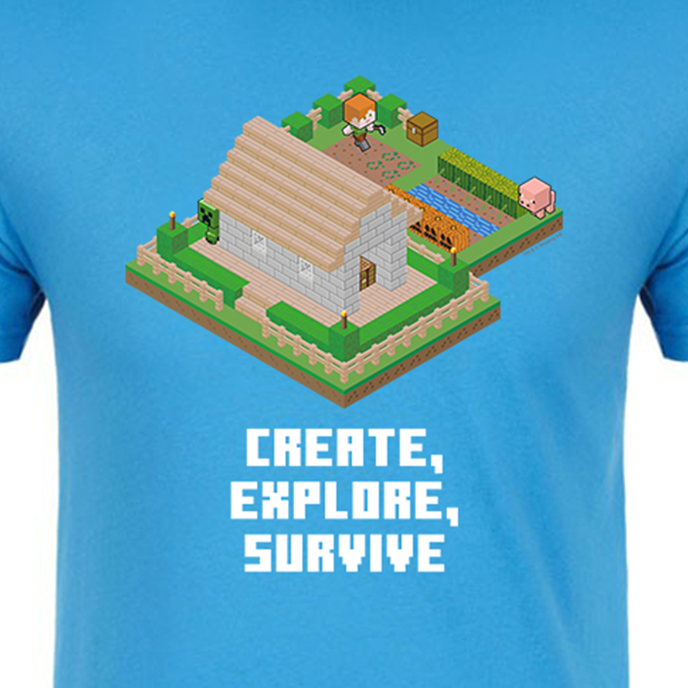 Alternative view of Minecraft Create, Explore, Survive Adult Short Sleeve T-Shirt