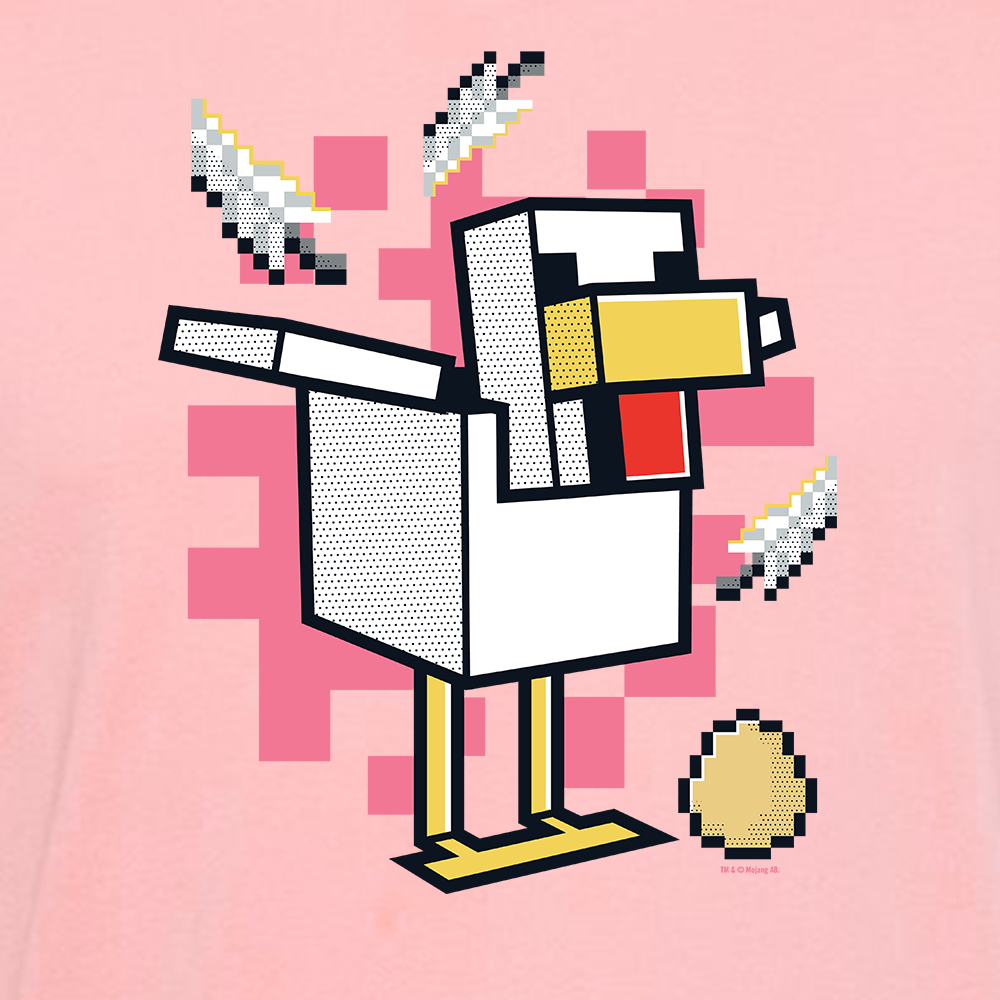 Alternative view of Minecraft Jolly Mobs Chicken Adult Short Sleeve T-Shirt