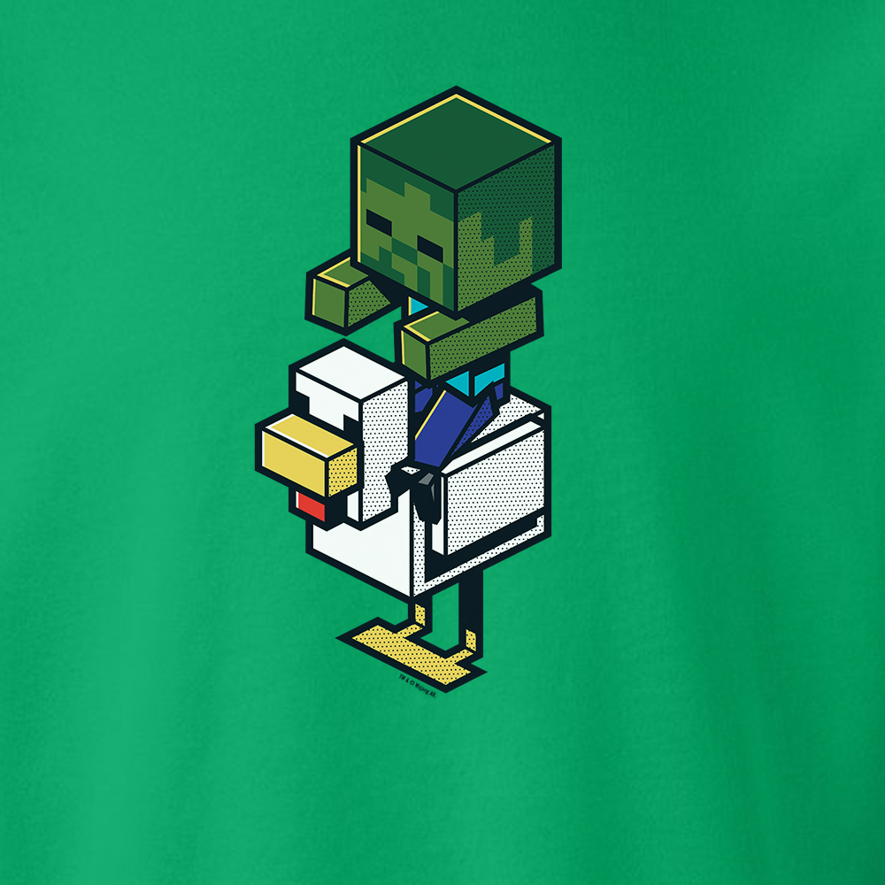 Alternative view of Minecraft Jolly Mobs Chicken Jockey Fleece Crewneck Sweatshirt