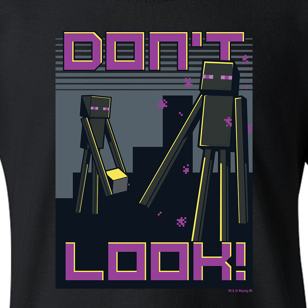 Alternative view of Minecraft Jolly Mobs Enderman Don't Look Kids Short Sleeve T-Shirt