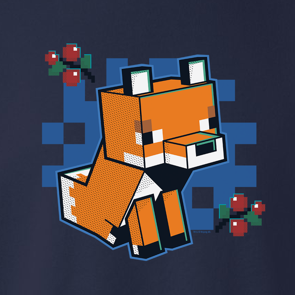 Alternative view of Minecraft Jolly Mobs Fox With Berries Fleece Crewneck Sweatshirt