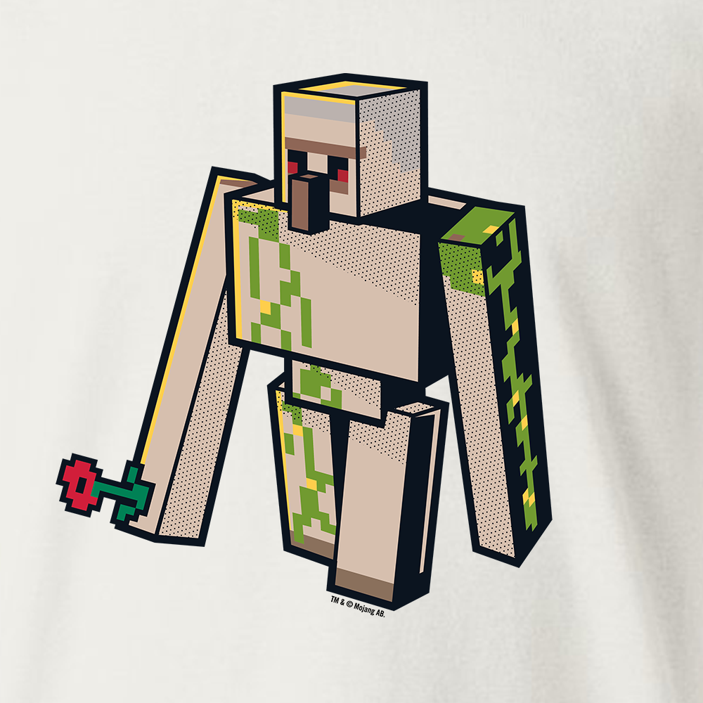 Alternative view of Minecraft Jolly Mobs Iron Golem Kids Short Sleeve T-Shirt