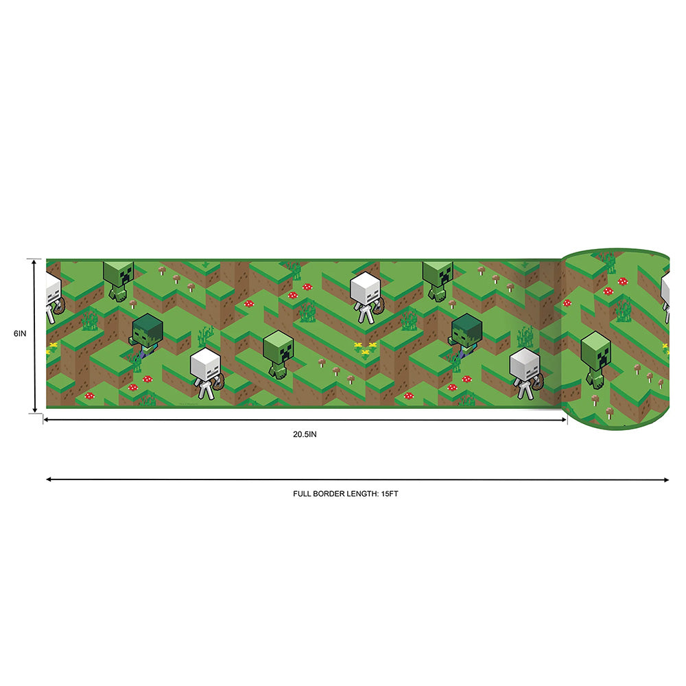Alternative view of Minecraft Hillside Peel & Stick Border