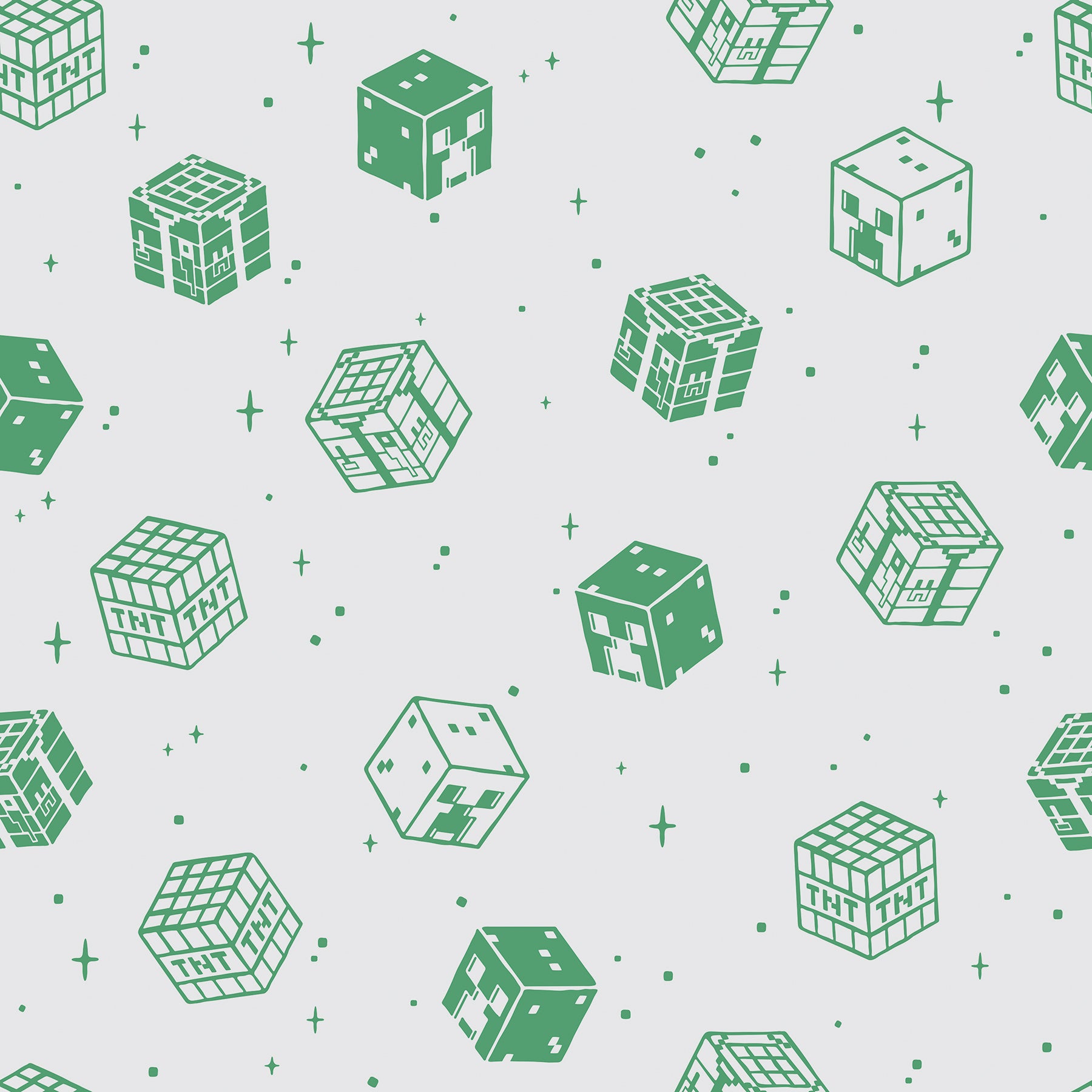 Minecraft Grey Blocks Peel & Stick Wallpaper - Image 3