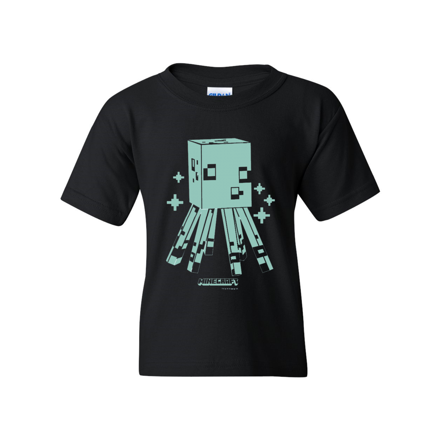 Alternative view of Minecraft Squid Glow In The Dark Kids Short Sleeve T-Shirt