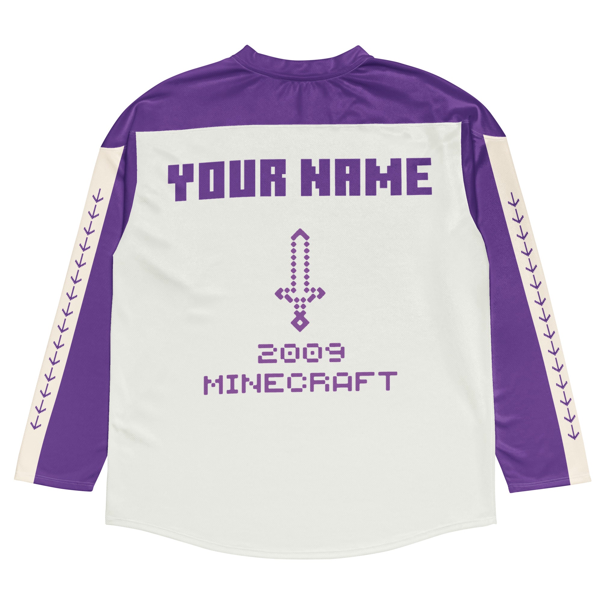 Alternative view of Minecraft See It Through The End Personalized Name Hockey Jersey