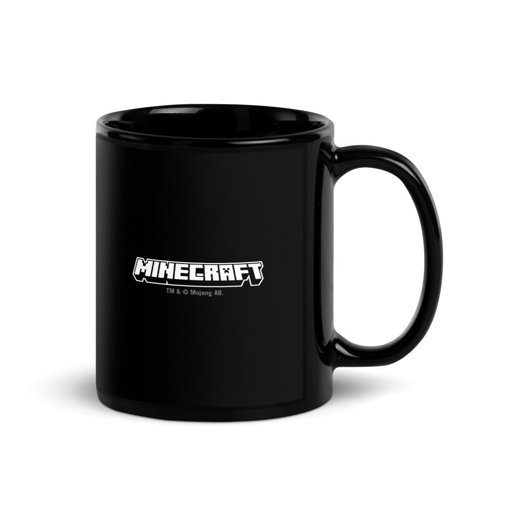 Alternative view of Minecraft Tuned In Creeper Black Glossy Mug