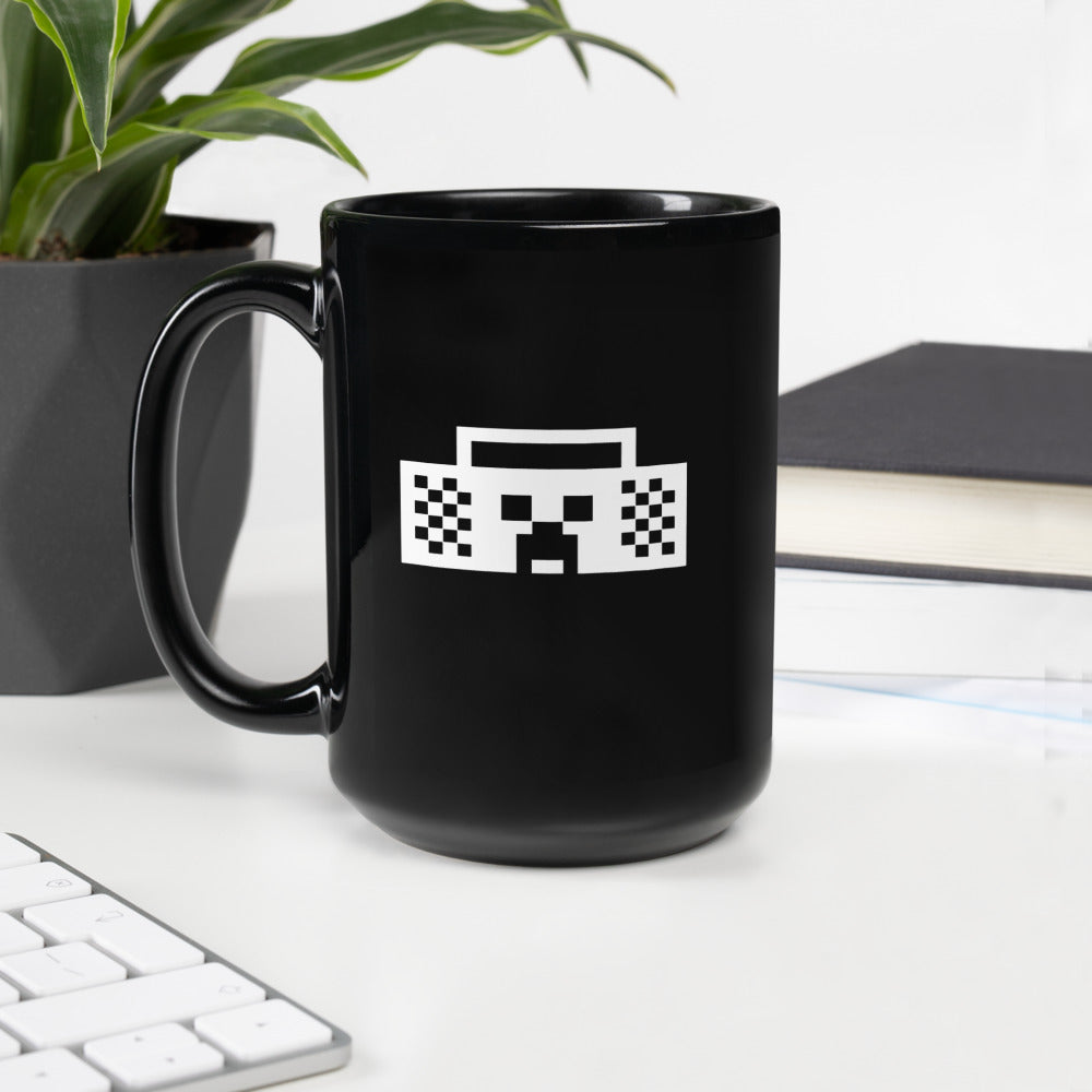 Minecraft Tuned In Creeper Black Glossy Mug - Image 11