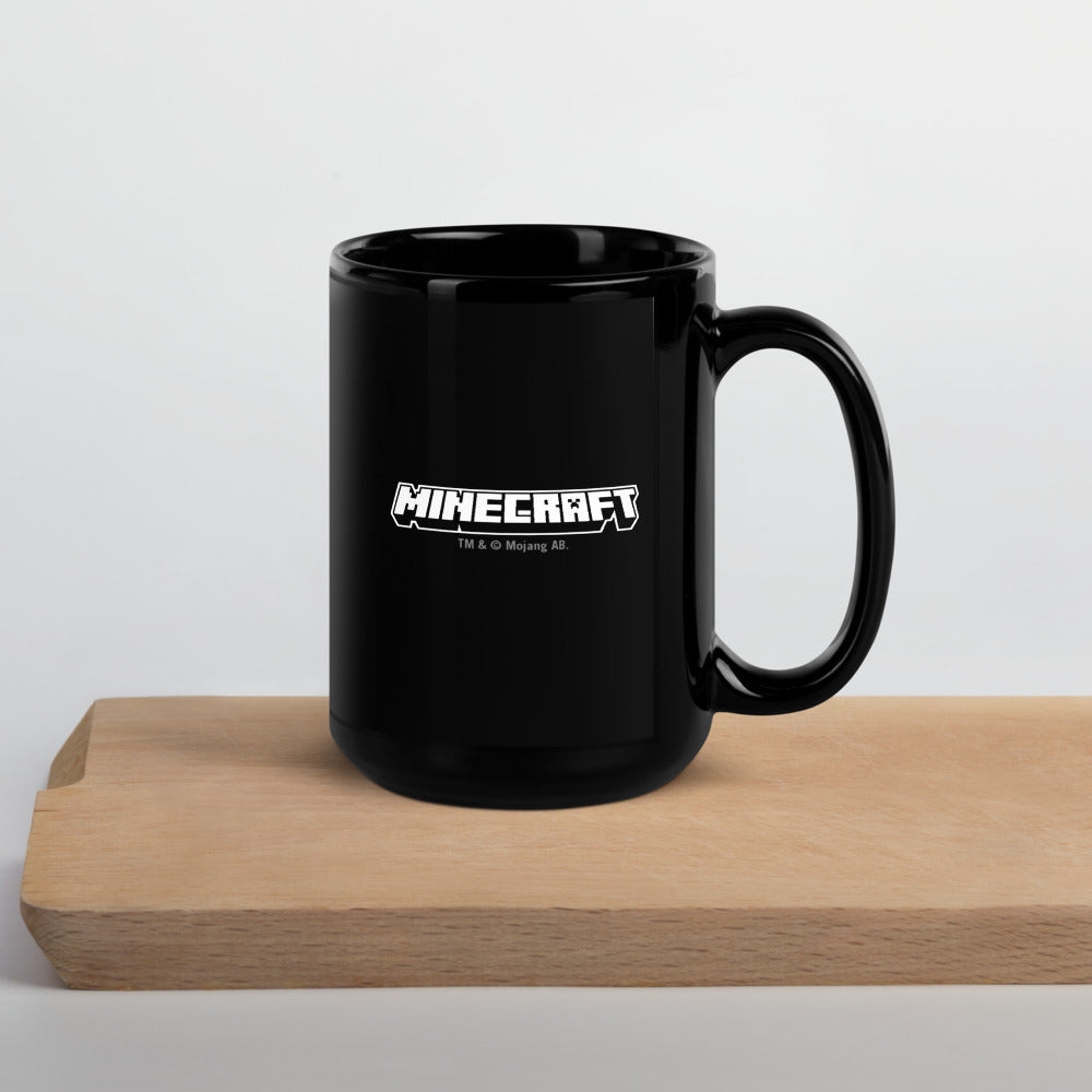 Minecraft Tuned In Creeper Black Glossy Mug - Image 10