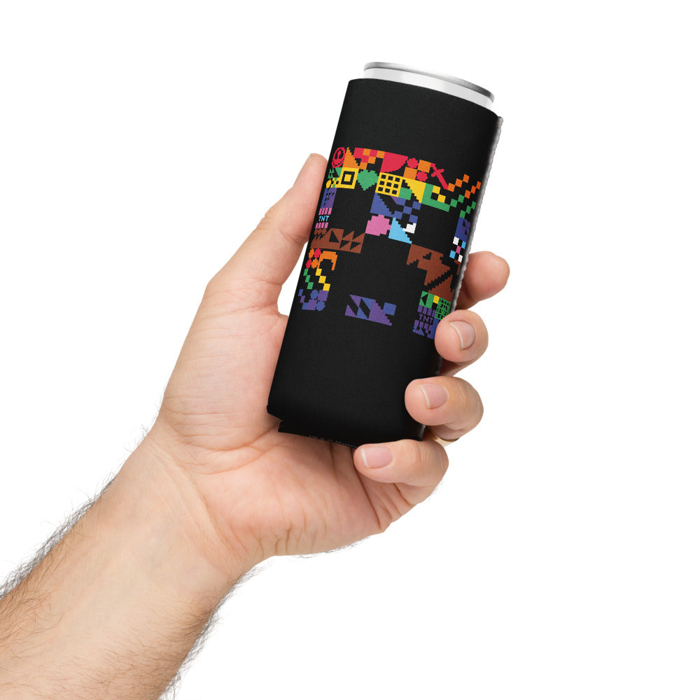 Alternative view of Minecraft Creeper Pride Can Cooler
