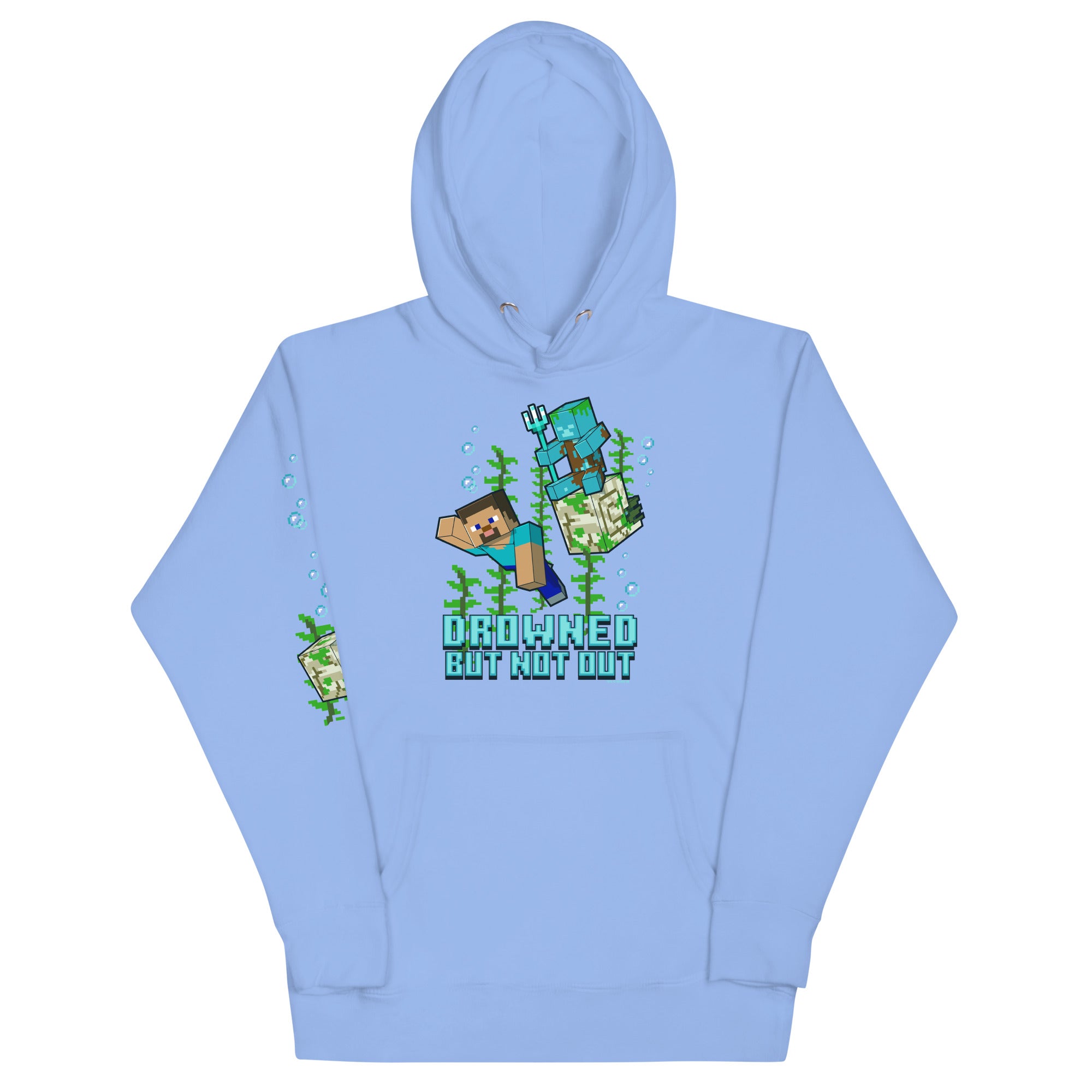 Alternative view of Minecraft Hoodie Drowned But Not Out