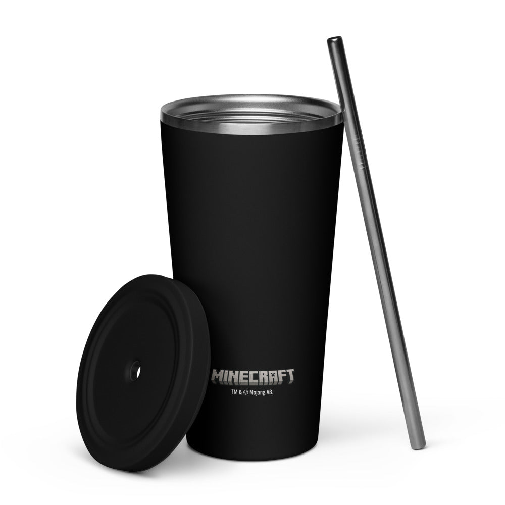 Alternative view of Minecraft Creeper Face Insulated Tumbler with a Straw