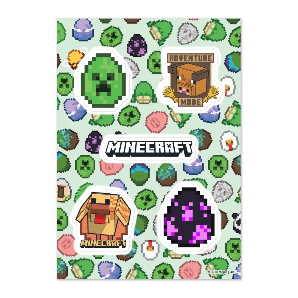 Alternative view of Minecraft Spring Egg Hunt Sticker Sheet
