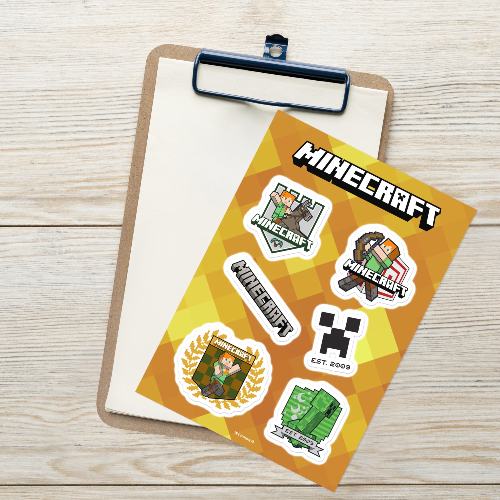 Alternative view of Minecraft Sticker Sheet Collegiate
