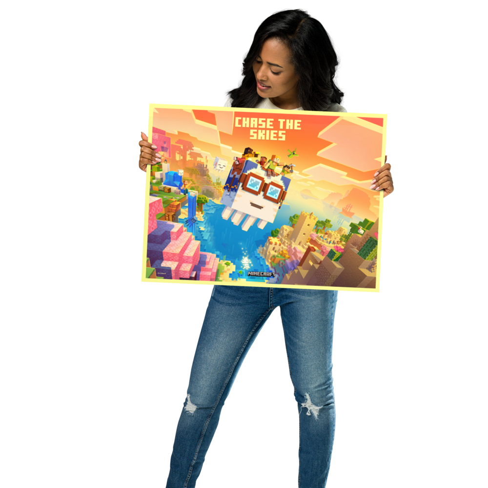 Alternative view of Minecraft Chase The Skies Premium Poster