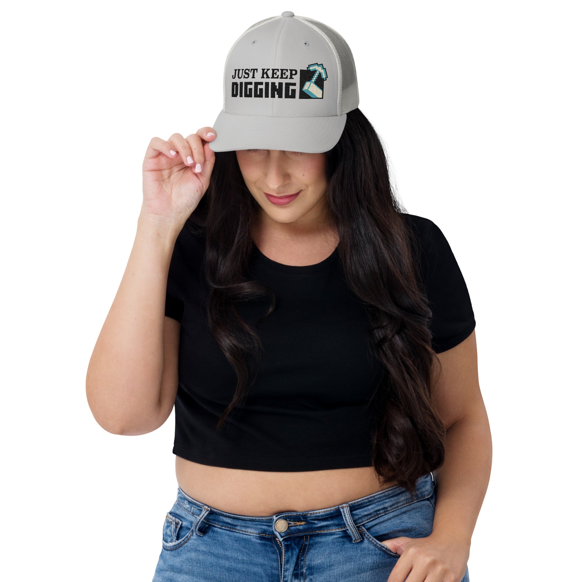 Minecraft Embroidered Trucker Hat Just Keep Digging - Image 4