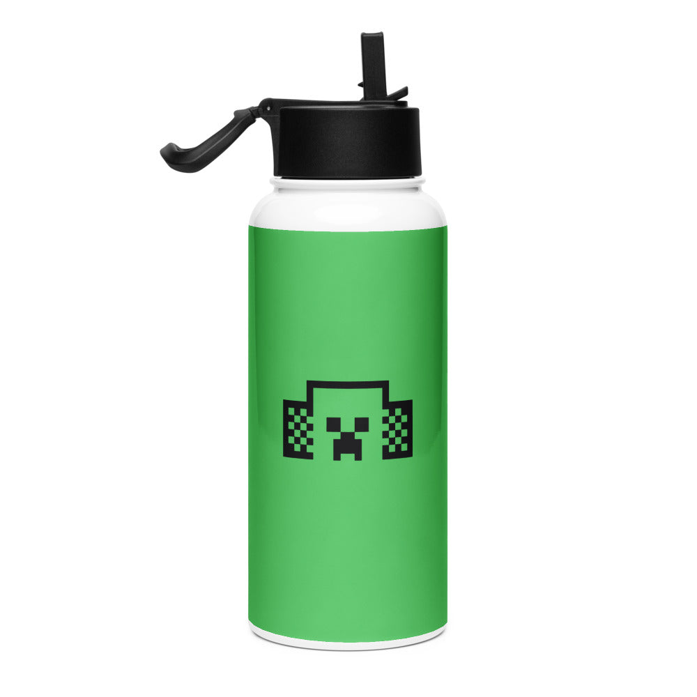 Minecraft Tuned In Creeper Stainless Steel Water Bottle with a Straw Lid - Image 3