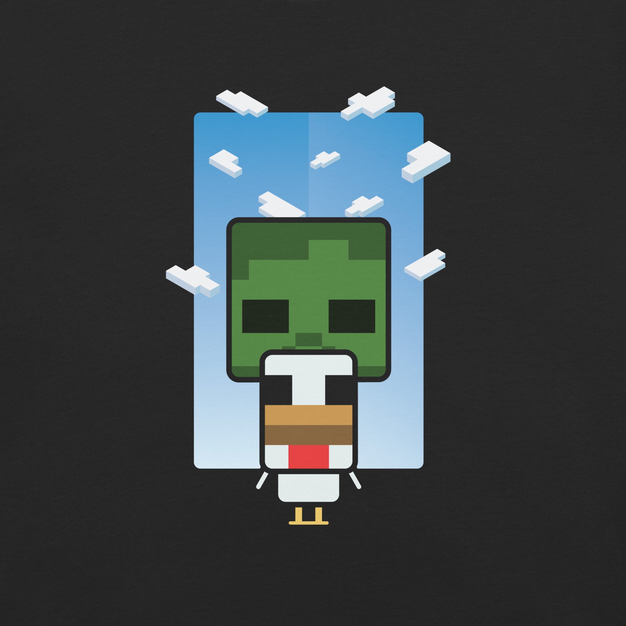 Alternative view of Minecraft Comfort Colors T-Shirt Chibi Chicken Jockey