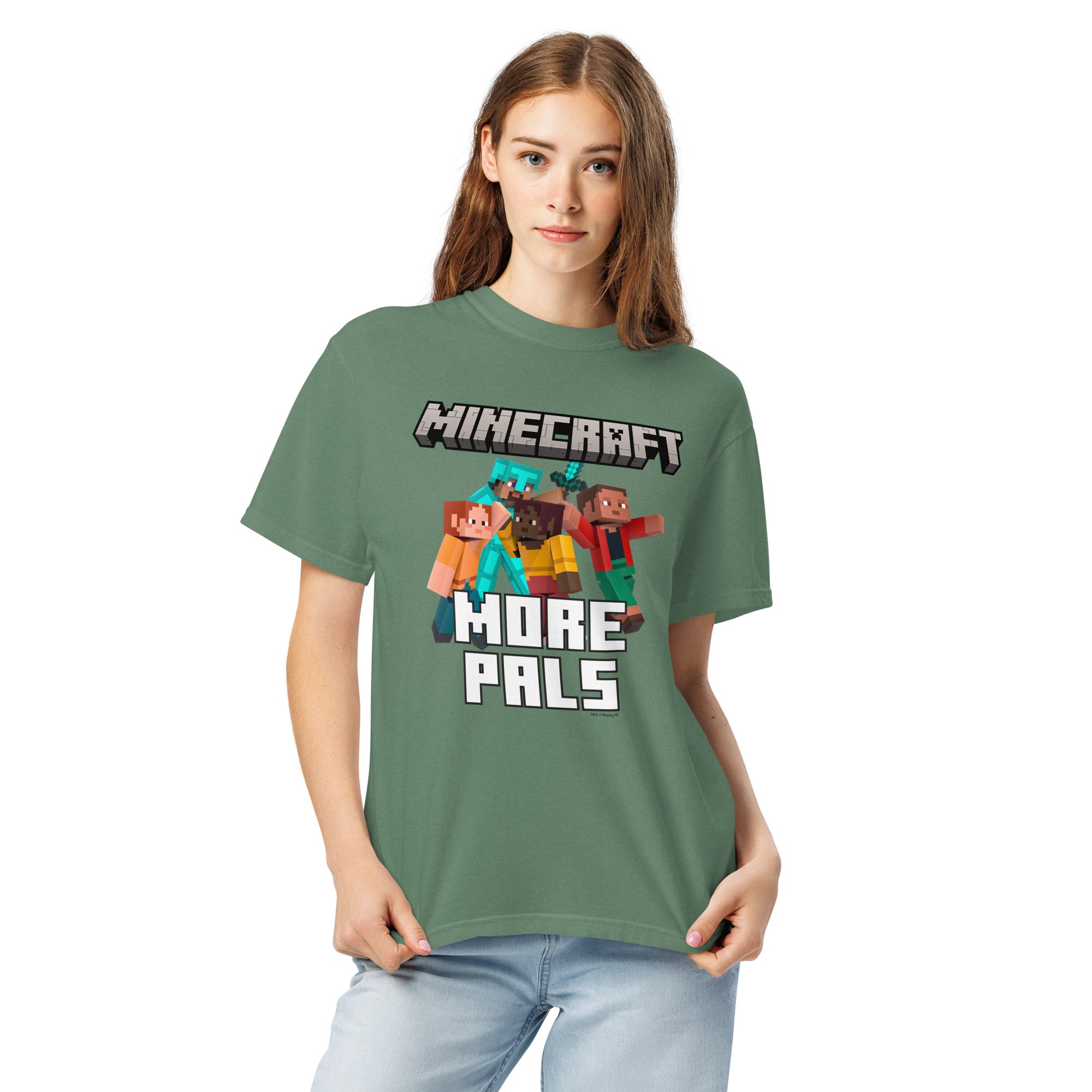 Minecraft Adult Comfort Colors T-Shirt Play Together More Pals - Image 4