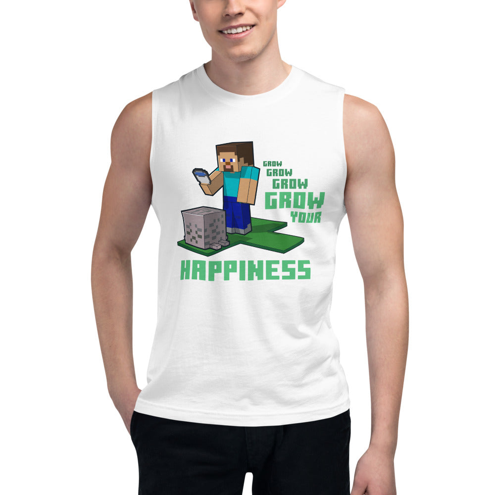 Alternative view of Minecraft Grow Your Happiness Adult Tank Top