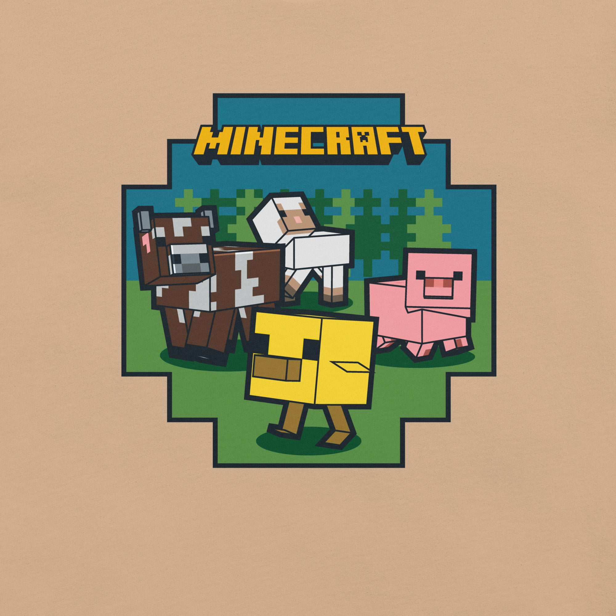 Alternative view of Minecraft Adult T-Shirt Farm Animals